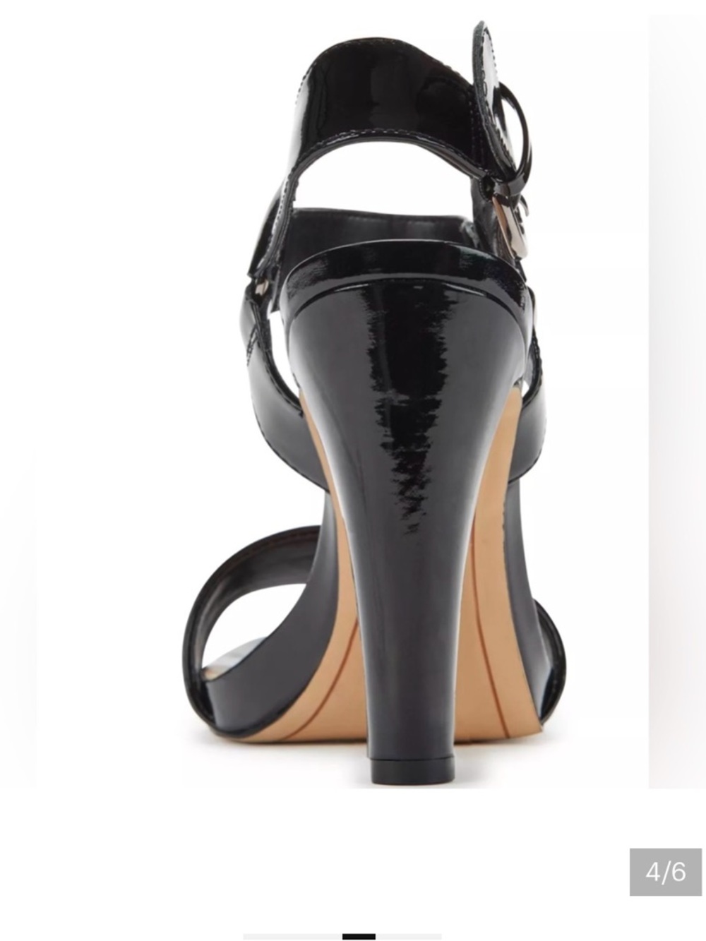 Karl Lagerfeld Black Patent Ankle-Strap Stiletto Sandals - Picture 4 of 15